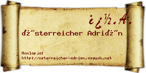 Österreicher Adrián névjegykártya